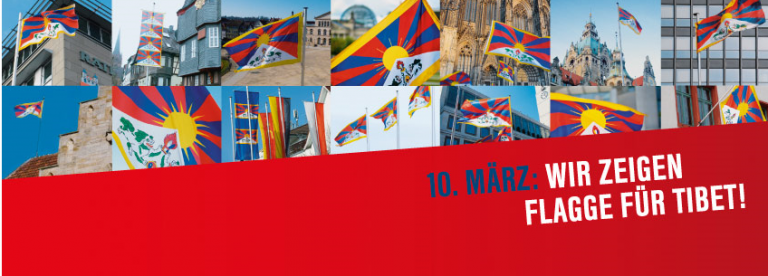 Wir zeigen Flagge für Tibet Wir zeigen Flagge für Tibet